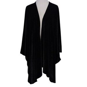 Vintage Cynthia Taylor Velvet Shawl Womens Large Black Stretch Evening USA Made